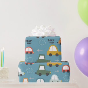 Papier Cadeau Motif de voitures pour enfants