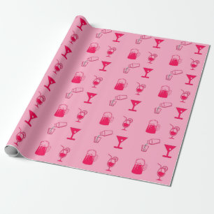 Papier Cadeau Motif décoratif bar rose