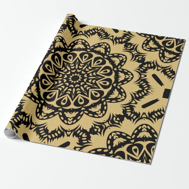 Papier Cadeau Motif décoratif de style oriental. Couleur dans le (Déroulé)
