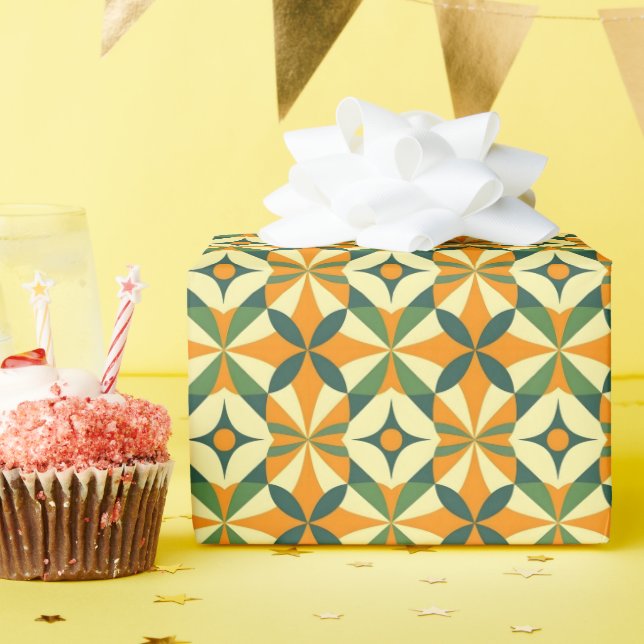Papier Cadeau Motif décoratif rétro sans couture (Fête d'anniversaire)