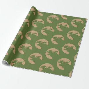 Papier Cadeau Motif d'élan rustique
