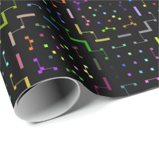 Papier Cadeau Motif d'électronique de codage de technologie colo
