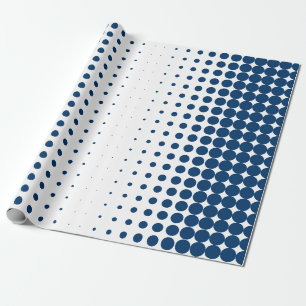 Papier Cadeau Motif demi-teinte professionnel bleu blanc