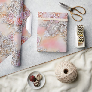 Papier Cadeau Motif d'encre brillante 3-D brillante