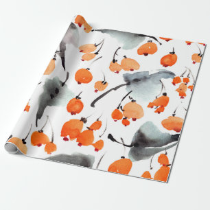 Papier Cadeau Motif des baies d'aquarelle et de l'illustration f