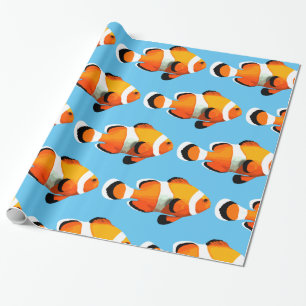 Papier Cadeau Motif des enfants amusants de poissons clowns