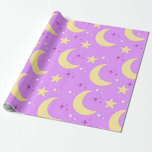 Papier Cadeau Motif des étoiles de lune céleste