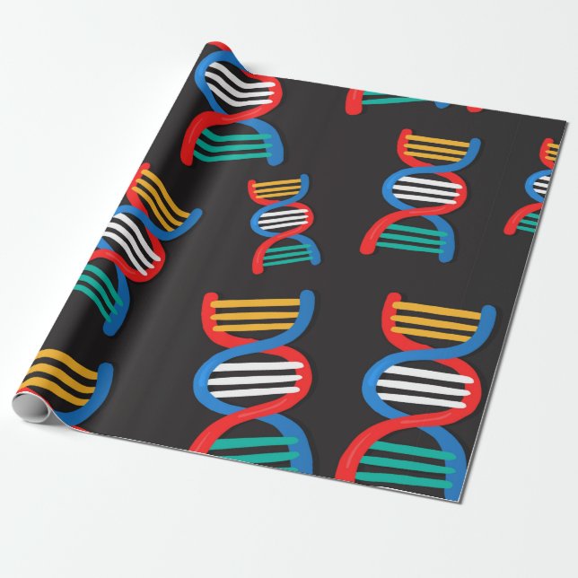 Papier Cadeau motif des fils d'adn (Déroulé)