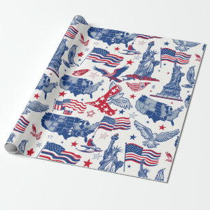 Papier Cadeau Motif des icônes patriotiques - Statue de la Liber