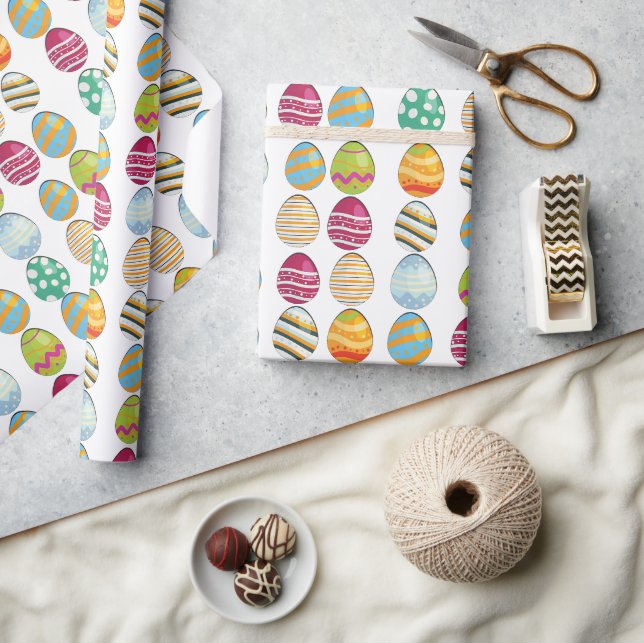 Papier Cadeau Motif des oeufs de Pâques (Artisanat)