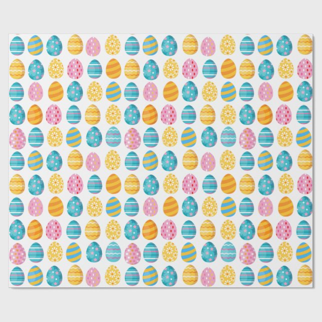 Papier Cadeau Motif des oeufs de Pâques (Plat)