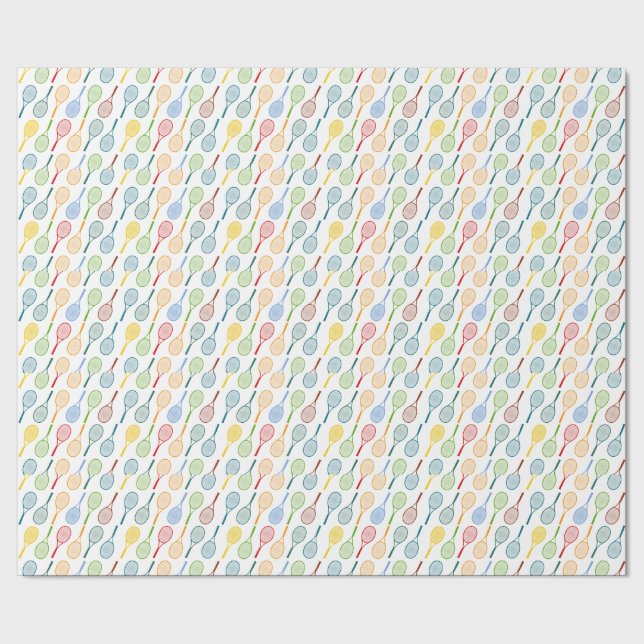 Papier Cadeau motif des raquettes de tennis colorées (Couture)