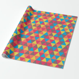 Papier Cadeau Motif des triangles géométriques fétiches color