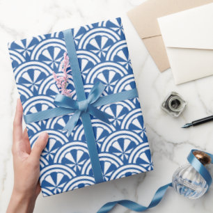 Papier Cadeau Motif des vagues côtières - Le Lotus Blanc