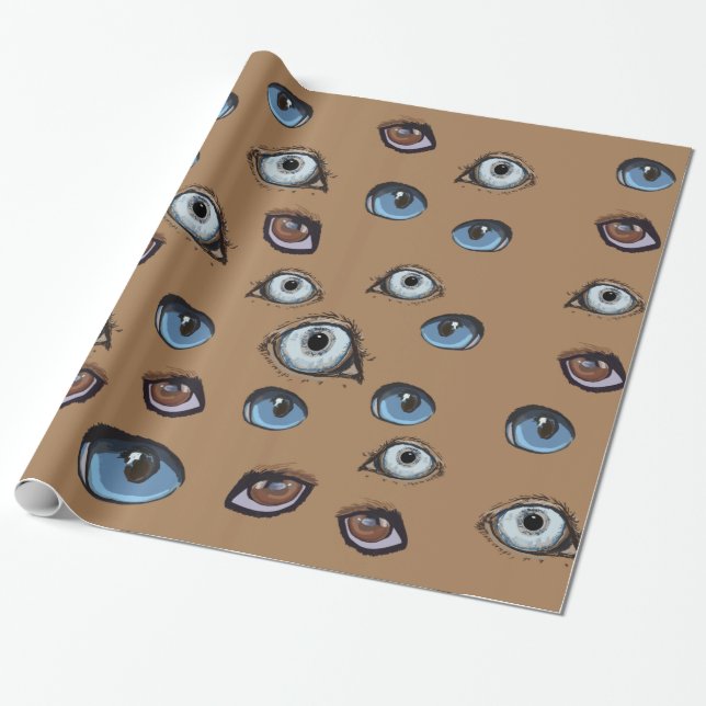Papier Cadeau Motif des yeux (Déroulé)