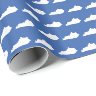 Papier Cadeau Motif d'état du Kentucky sur le bleu