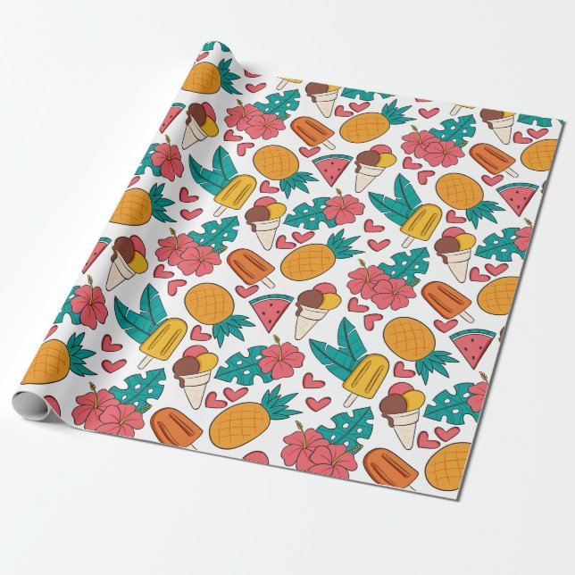 Papier Cadeau Motif d'été (Déroulé)