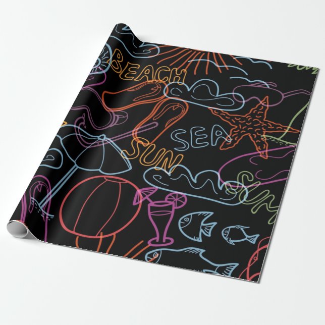 Papier Cadeau Motif d'été (Déroulé)