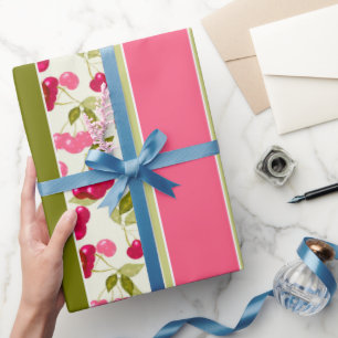 Papier Cadeau Motif d'été brillant de rayures multicolores