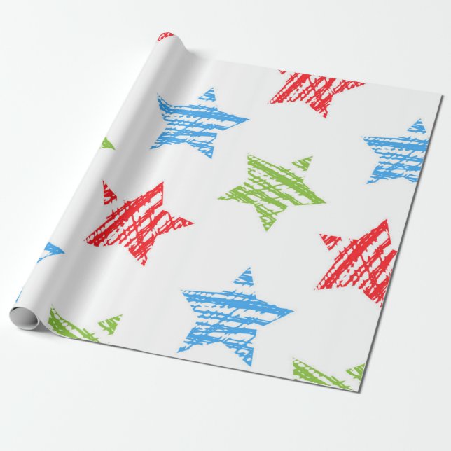 Papier Cadeau Motif d'étoiles (Déroulé)