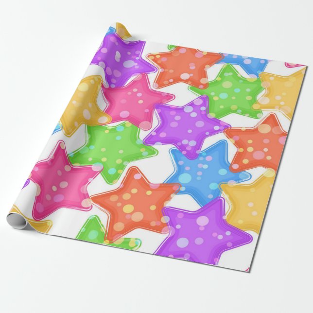 Papier Cadeau Motif d'étoiles (Déroulé)