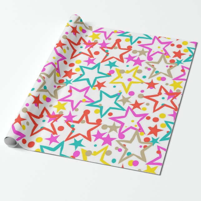 Papier Cadeau Motif d'étoiles (Déroulé)