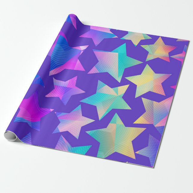 Papier Cadeau Motif d'étoiles (Déroulé)