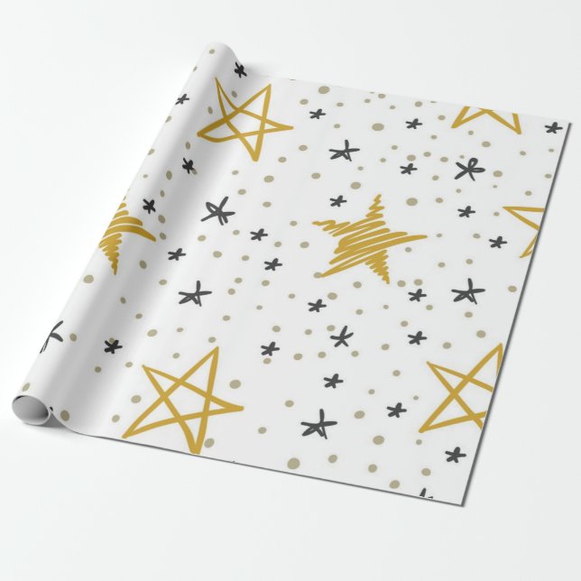Papier Cadeau Motif d'étoiles (Déroulé)