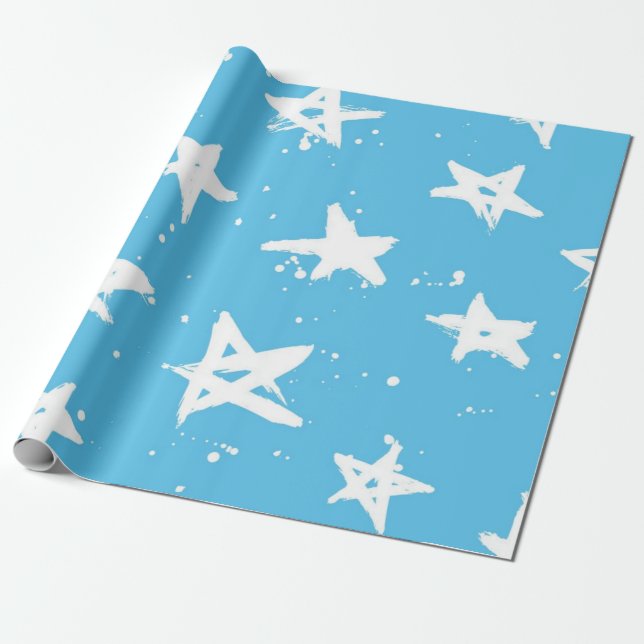 Papier Cadeau Motif d'étoiles (Déroulé)