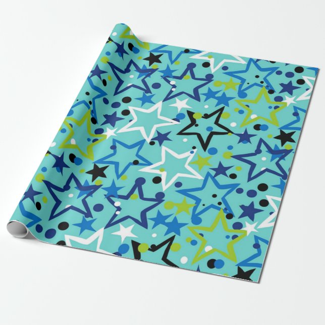 Papier Cadeau Motif d'étoiles (Déroulé)