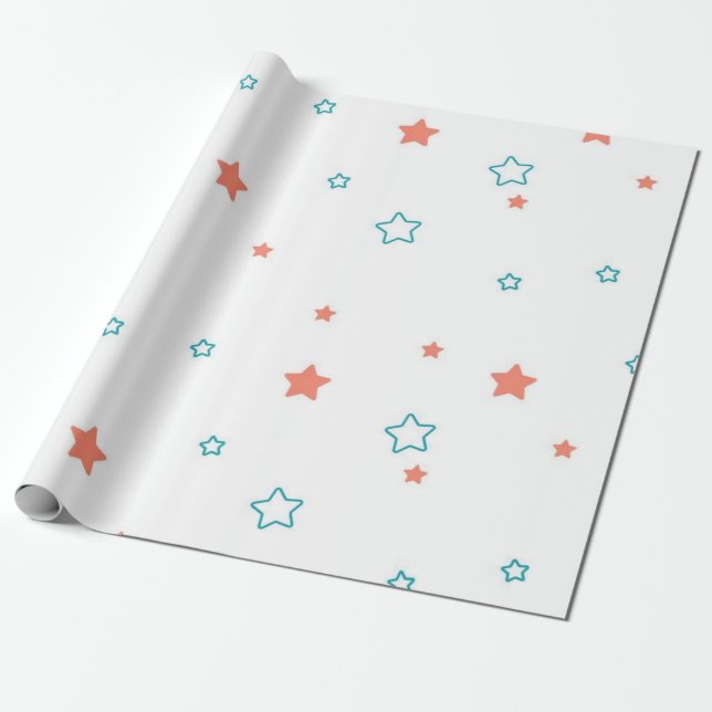 Papier Cadeau Motif d'étoiles (Déroulé)