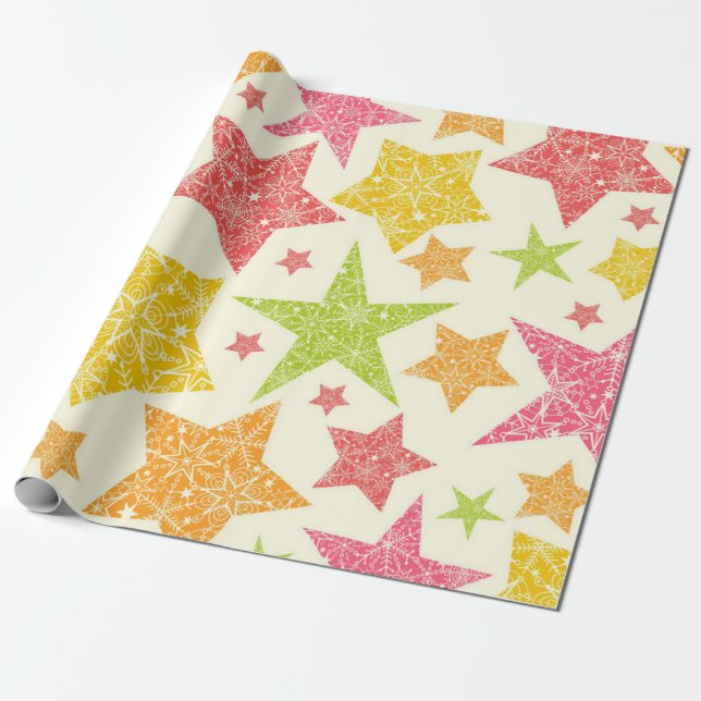 Papier Cadeau Motif d'étoiles (Déroulé)
