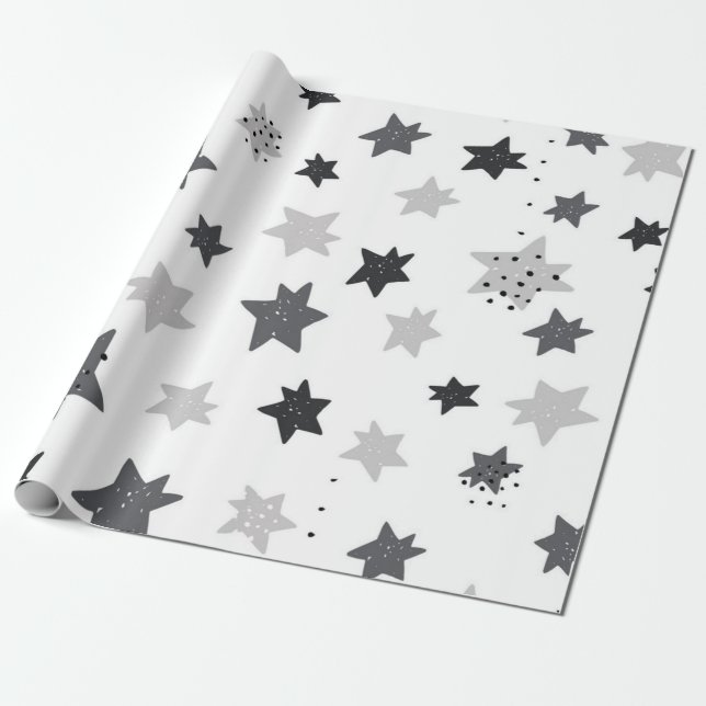 Papier Cadeau Motif d'étoiles (Déroulé)