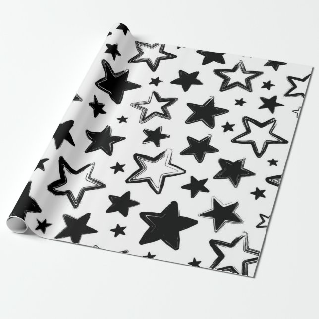 Papier Cadeau Motif d'étoiles (Déroulé)