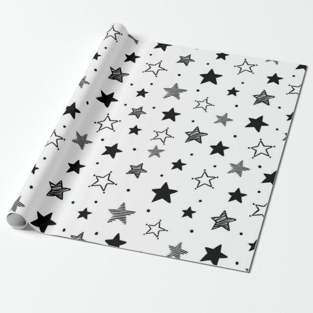 Papier Cadeau Motif d'étoiles (Déroulé)
