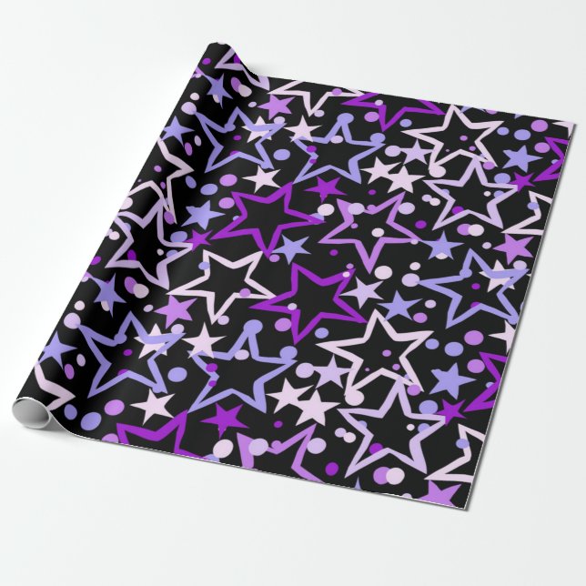 Papier Cadeau Motif d'étoiles (Déroulé)