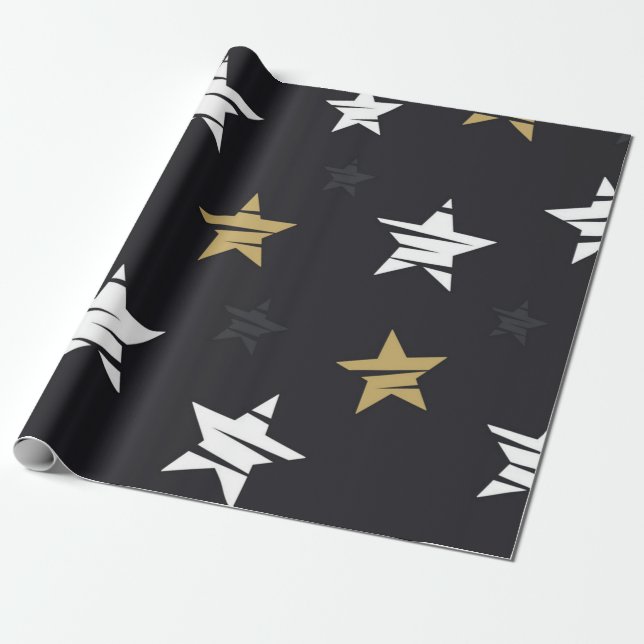 Papier Cadeau Motif d'étoiles (Déroulé)