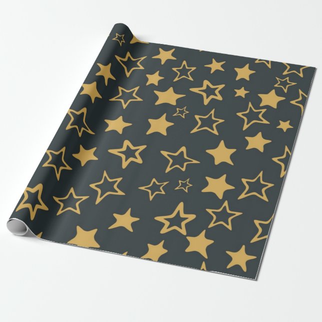 Papier Cadeau Motif d'étoiles (Déroulé)