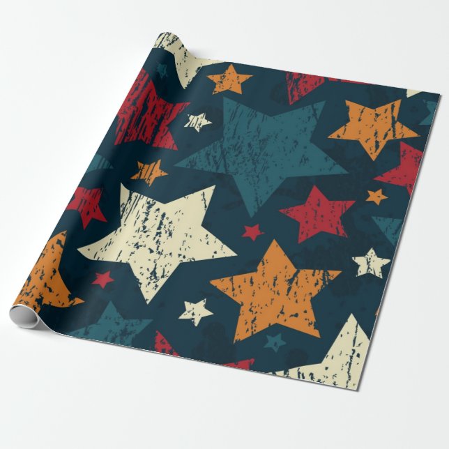 Papier Cadeau Motif d'étoiles (Déroulé)