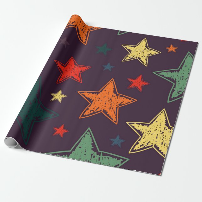 Papier Cadeau Motif d'étoiles (Déroulé)