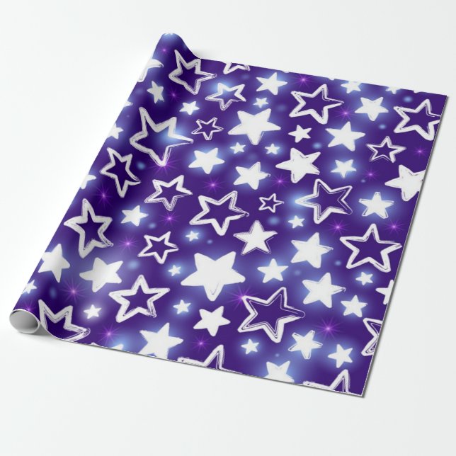 Papier Cadeau Motif d'étoiles (Déroulé)