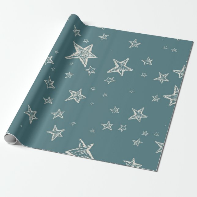 Papier Cadeau Motif d'étoiles (Déroulé)