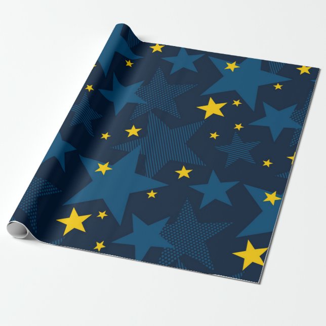Papier Cadeau Motif d'étoiles (Déroulé)
