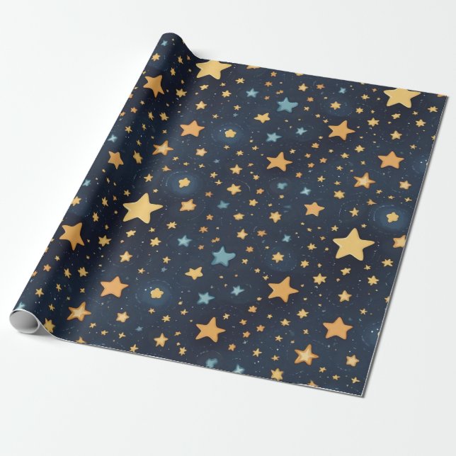 Papier Cadeau Motif d'étoiles (Déroulé)