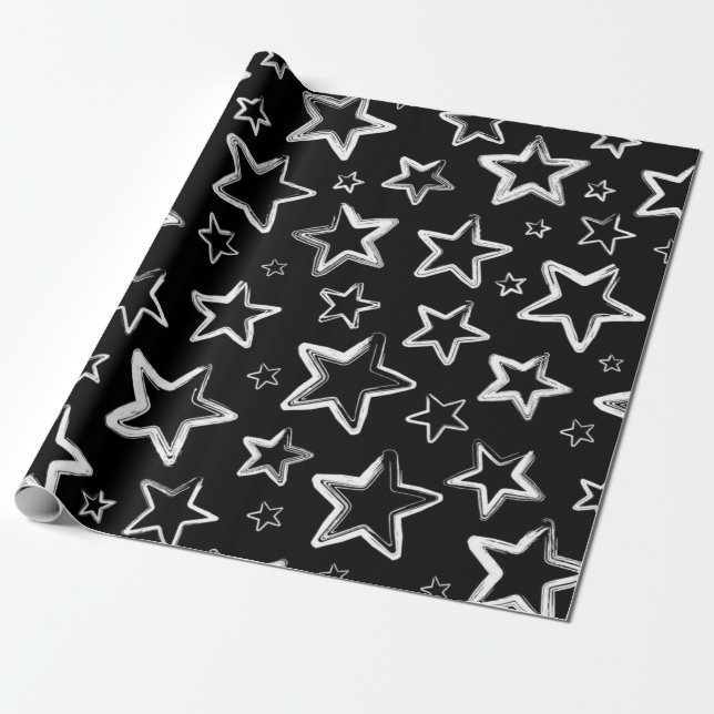 Papier Cadeau Motif d'étoiles (Déroulé)