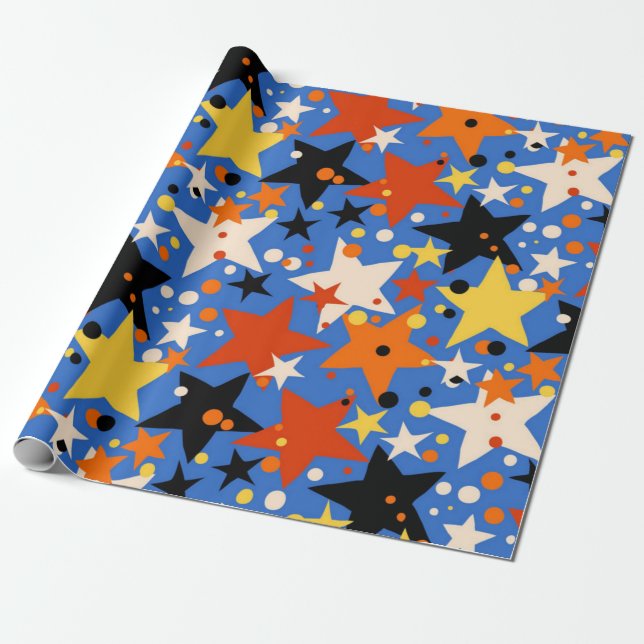 Papier Cadeau Motif d'étoiles (Déroulé)