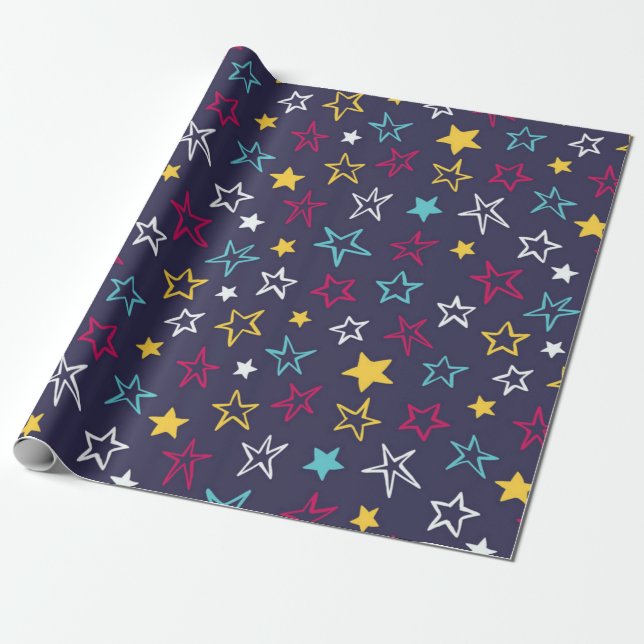 Papier Cadeau Motif d'étoiles (Déroulé)