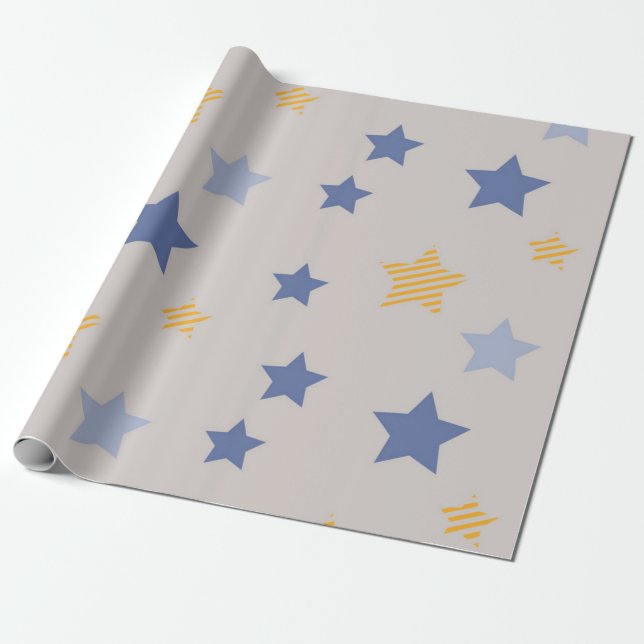 Papier Cadeau Motif d'étoiles (Déroulé)