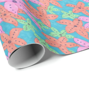 Papier Cadeau Motif d'étoiles de mer tropicales