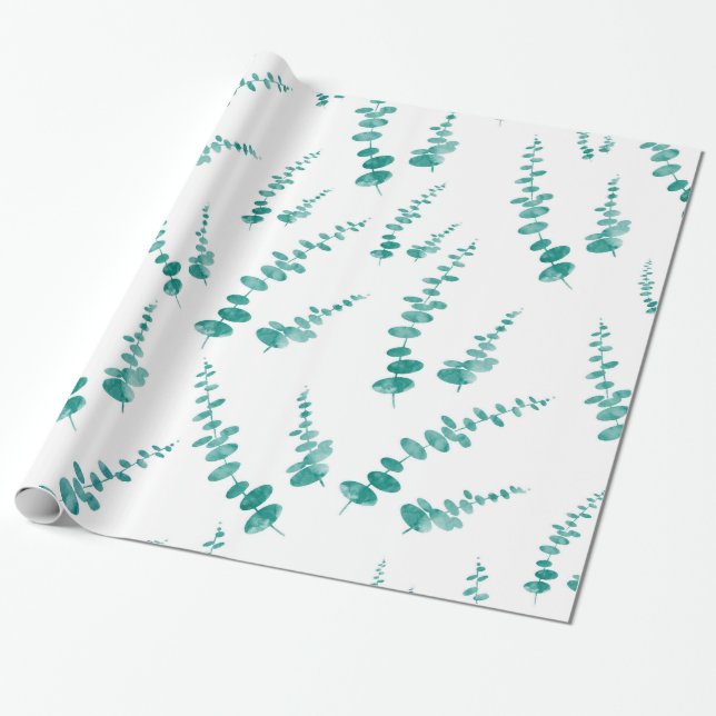 Papier Cadeau Motif d'eucalyptus (Déroulé)